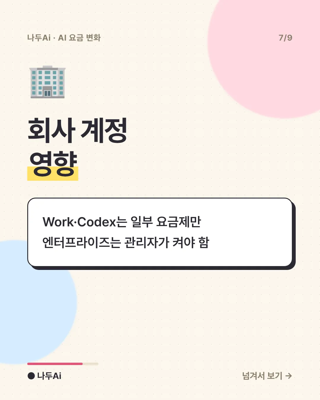회사 계정 영향