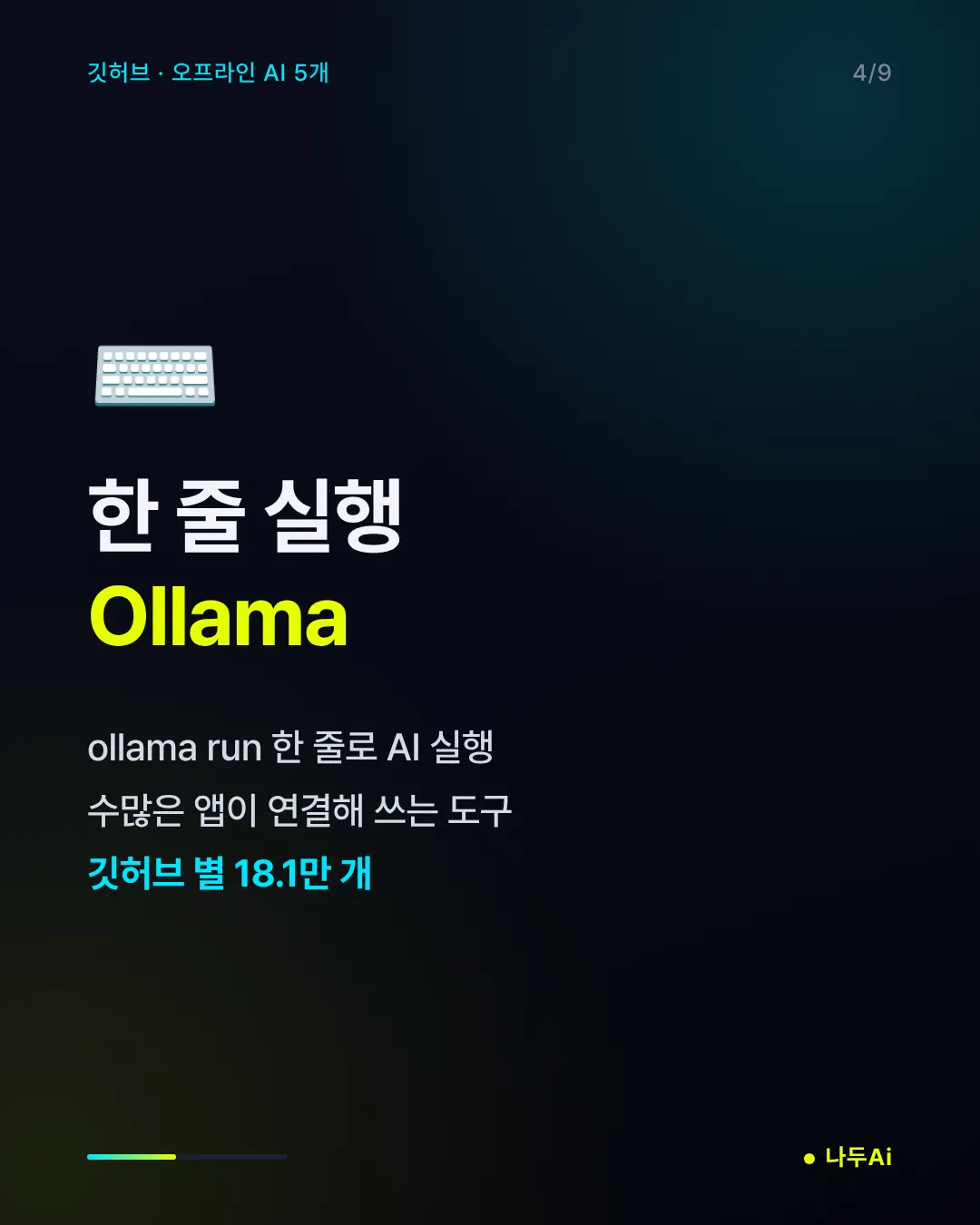 한 줄 실행 Ollama