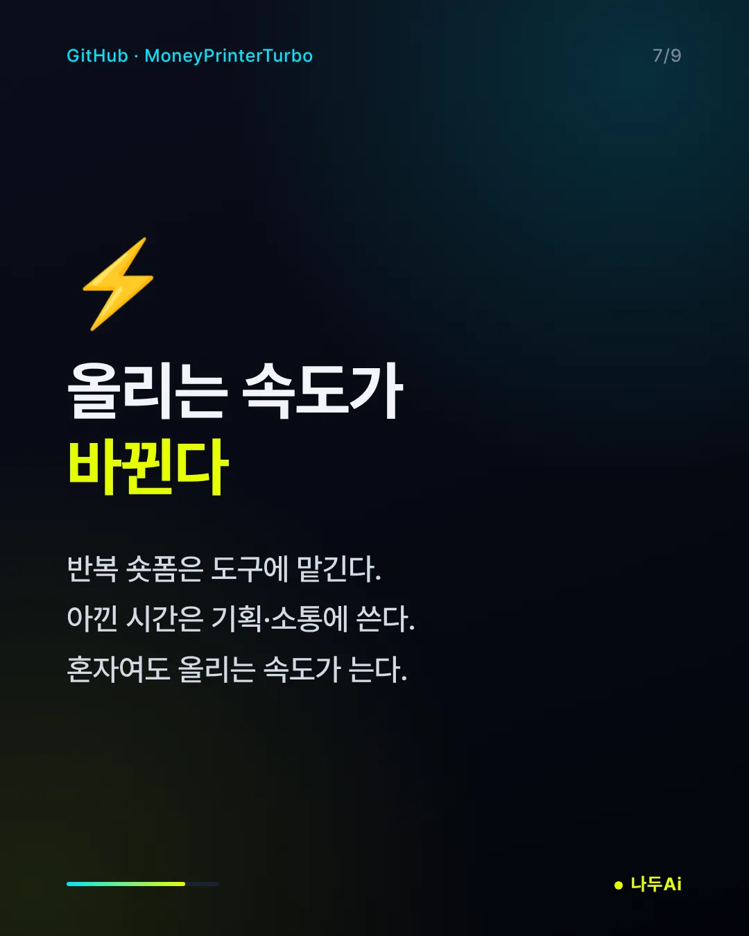올리는 속도가 바뀐다